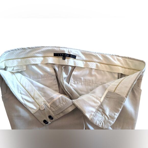 Theory Stretch Wool Wide Leg Trousers Suit Pants Size 6 Made in USA - Picture 5 of 13